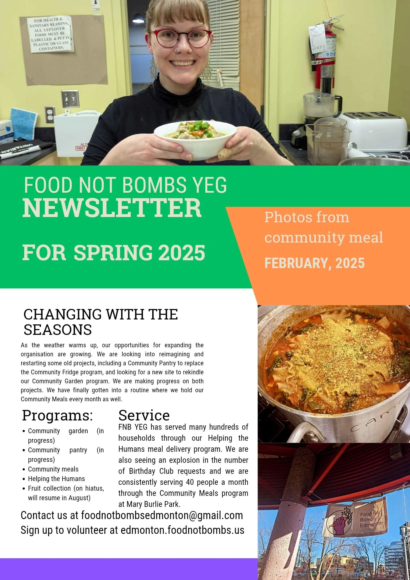 Food Not
                        Bombs Newsletter for Spring 2025.